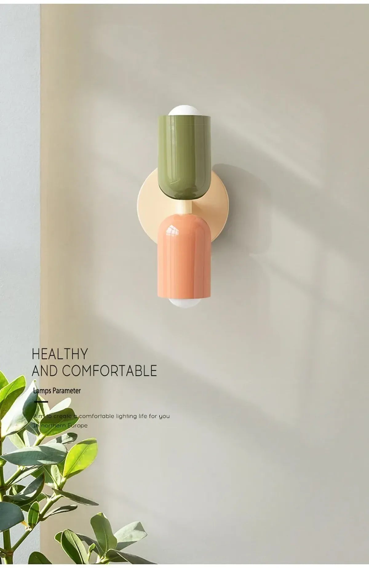 Nordic LED Wall Lamps Modern Minimalist Cream Double Head Lights For Bedroom Bedside