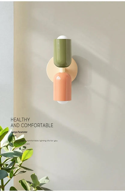 Nordic LED Wall Lamps Modern Minimalist Cream Double Head Lights For Bedroom Bedside