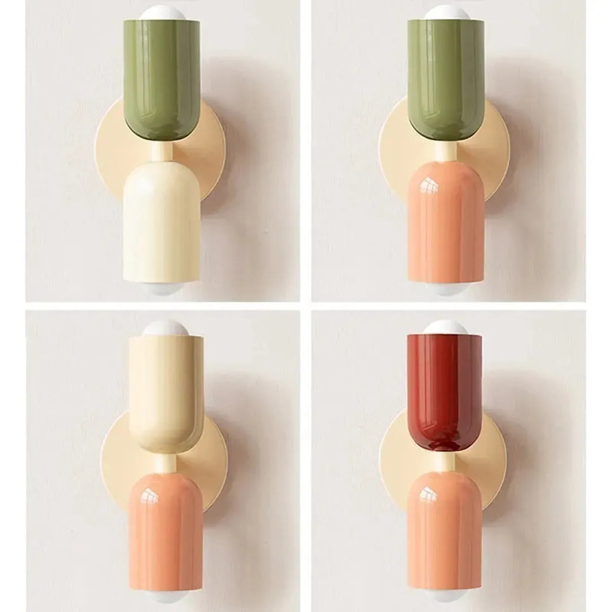 Nordic LED Wall Lamps Modern Minimalist Cream Double Head Lights For Bedroom Bedside