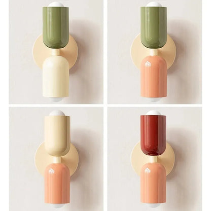 Nordic LED Wall Lamps Modern Minimalist Cream Double Head Lights For Bedroom Bedside