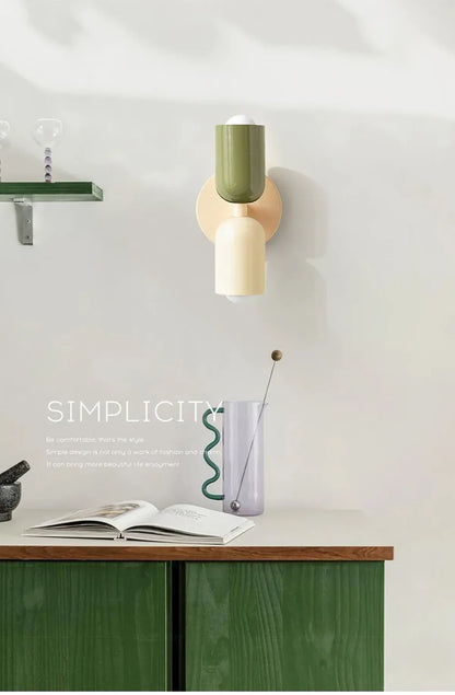 Nordic LED Wall Lamps Modern Minimalist Cream Double Head Lights For Bedroom Bedside