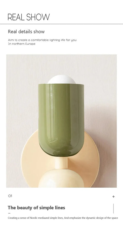 Nordic LED Wall Lamps Modern Minimalist Cream Double Head Lights For Bedroom Bedside