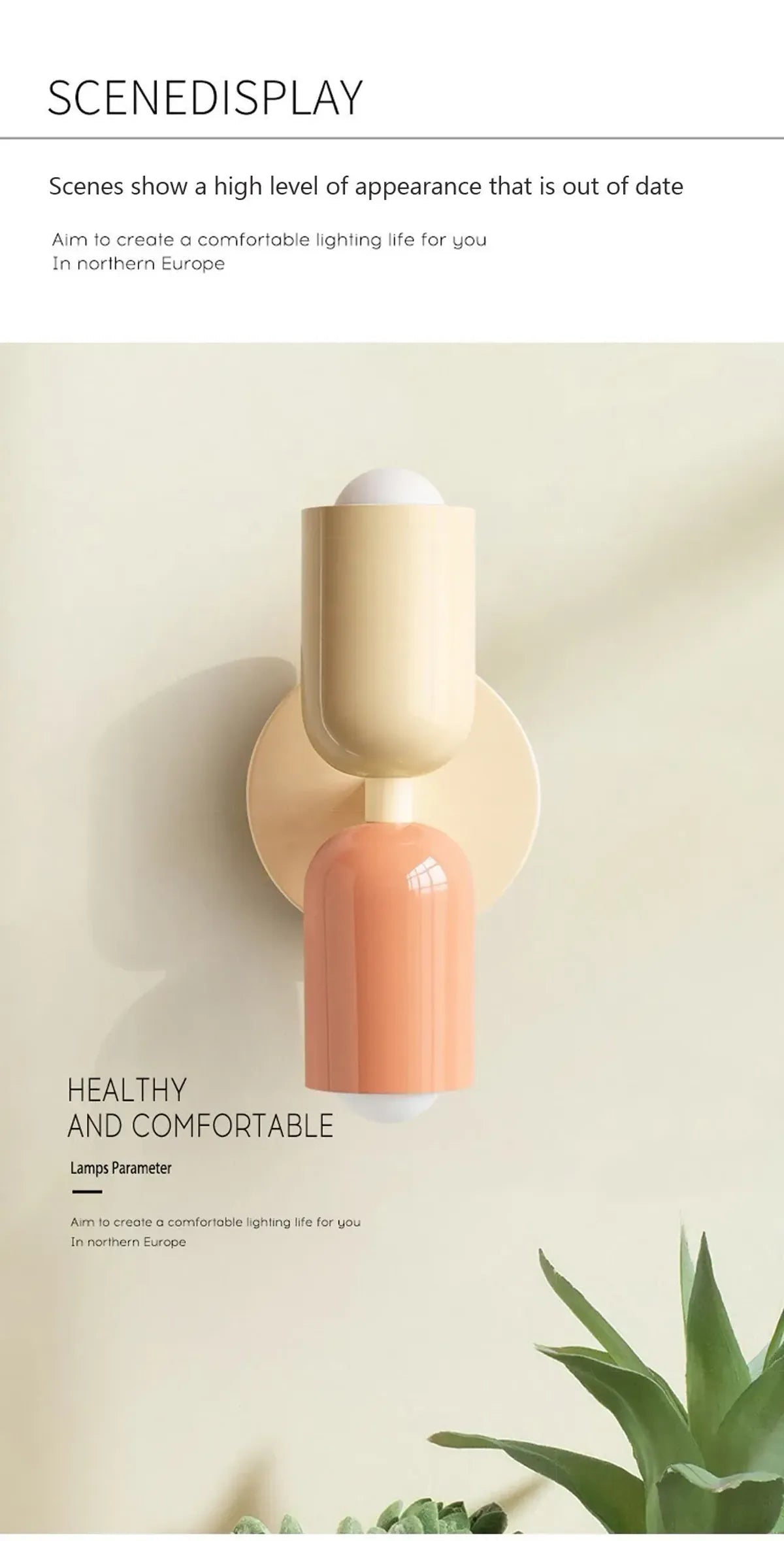 Nordic LED Wall Lamps Modern Minimalist Cream Double Head Lights For Bedroom Bedside