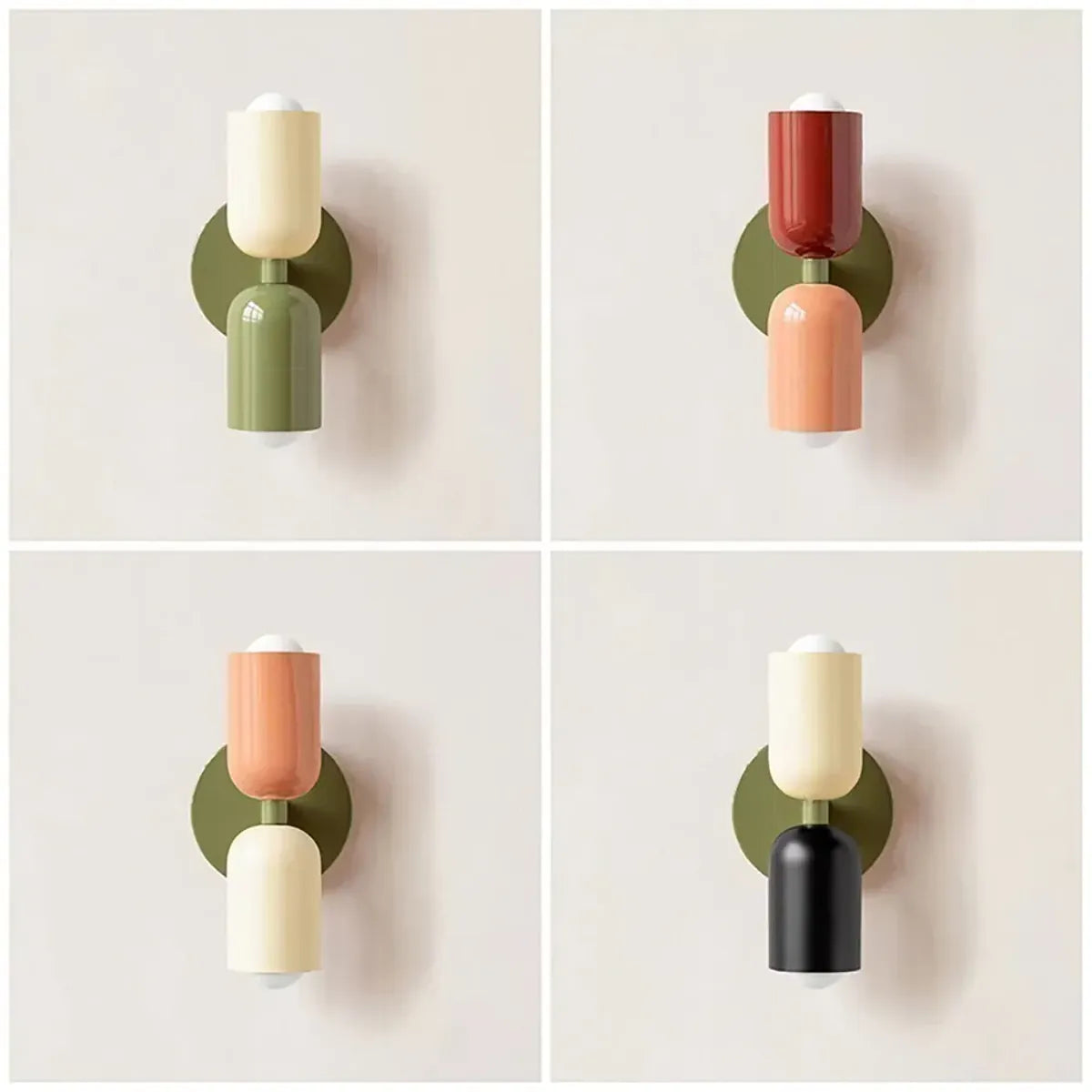 Nordic LED Wall Lamps Modern Minimalist Cream Double Head Lights For Bedroom Bedside