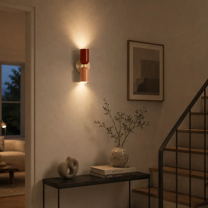 Nordic Cream Double Head LED Wall Lamp - Up Down Lighting, E27 Base