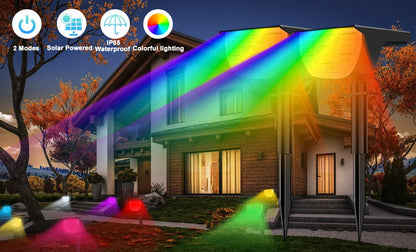 Outdoor 72/68 LEDs Solar Landscape Spotlight Waterproof 3 Modes Solar Garden Lights