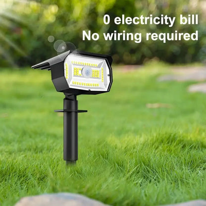 Outdoor 72/68 LEDs Solar Landscape Spotlight Waterproof 3 Modes Solar Garden Lights