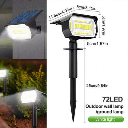Outdoor 72/68 LEDs Solar Landscape Spotlight Waterproof 3 Modes Solar Garden Lights