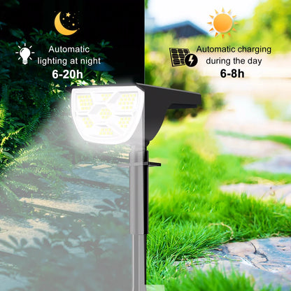 Outdoor 72/68 LEDs Solar Landscape Spotlight Waterproof 3 Modes Solar Garden Lights