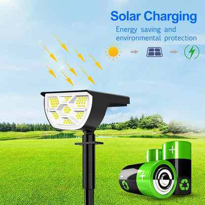 Outdoor 72/68 LEDs Solar Landscape Spotlight Waterproof 3 Modes Solar Garden Lights