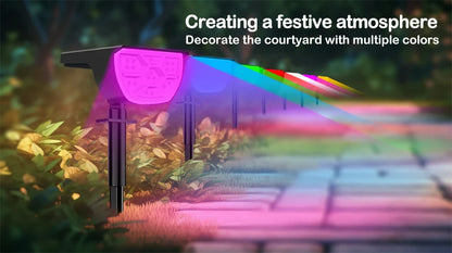 Outdoor 72/68 LEDs Solar Landscape Spotlight Waterproof 3 Modes Solar Garden Lights