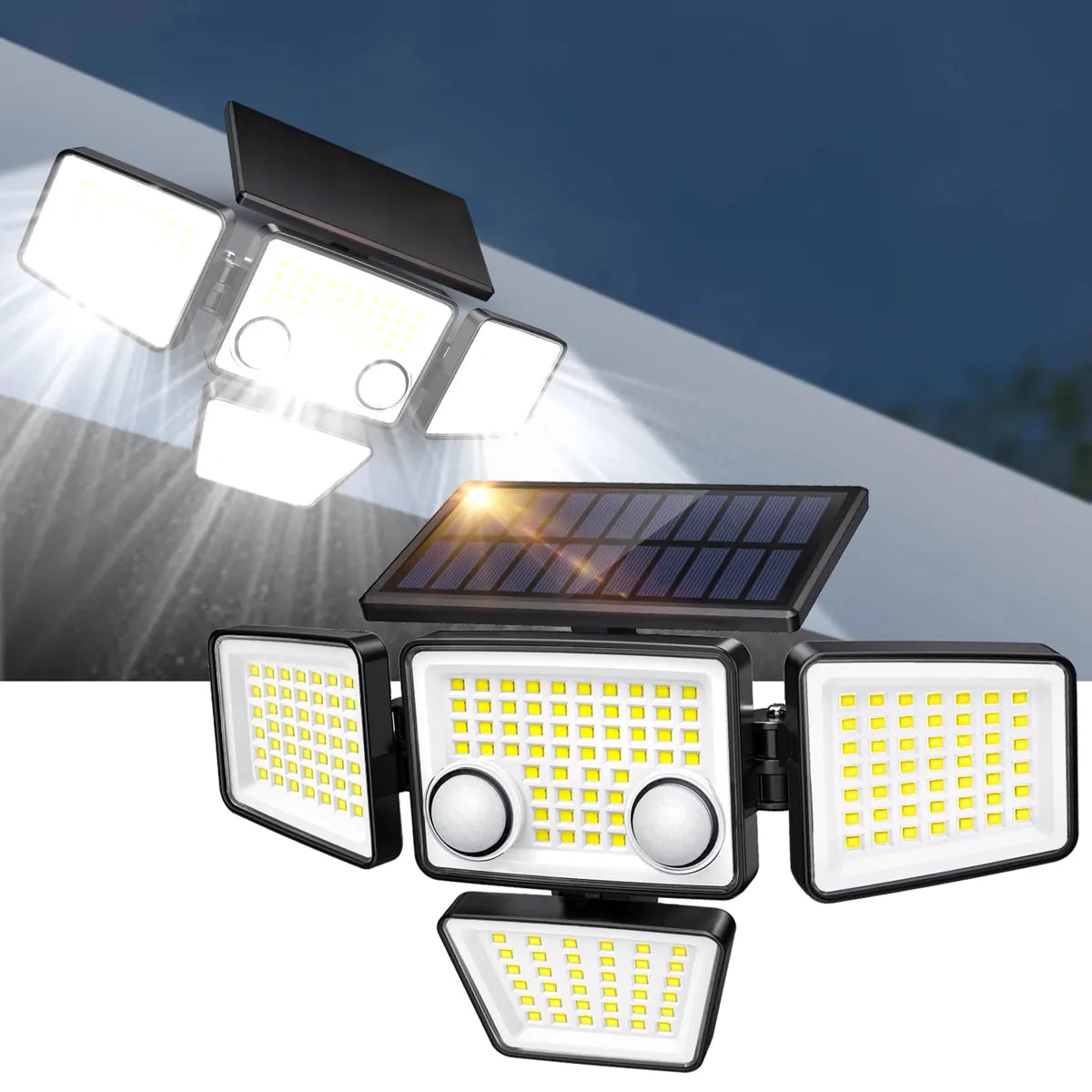 Outdoor Solar Flood Lights 3000LM 188 LED Motion Sensor Security Lights for Backyard