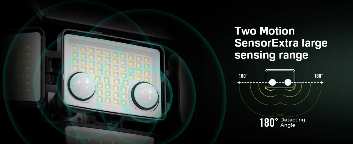 Outdoor Solar Flood Lights 3000LM 188 LED Motion Sensor Security Lights for Backyard