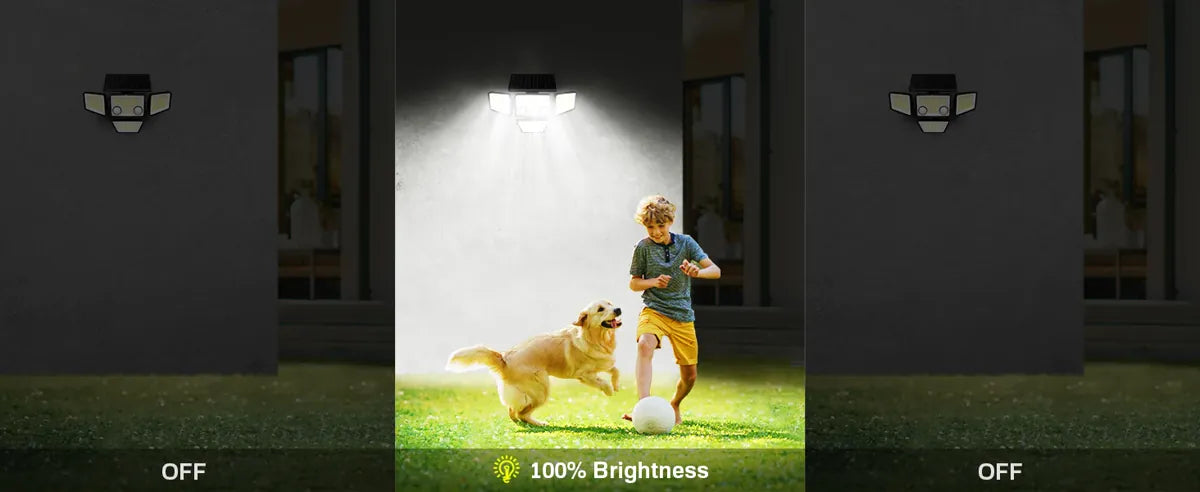 Outdoor Solar Flood Lights 3000LM 188 LED Motion Sensor Security Lights for Backyard