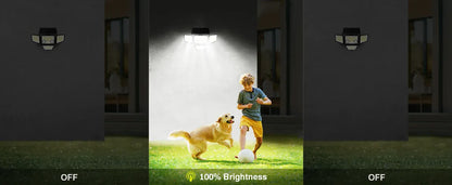 Outdoor Solar Flood Lights 3000LM 188 LED Motion Sensor Security Lights for Backyard