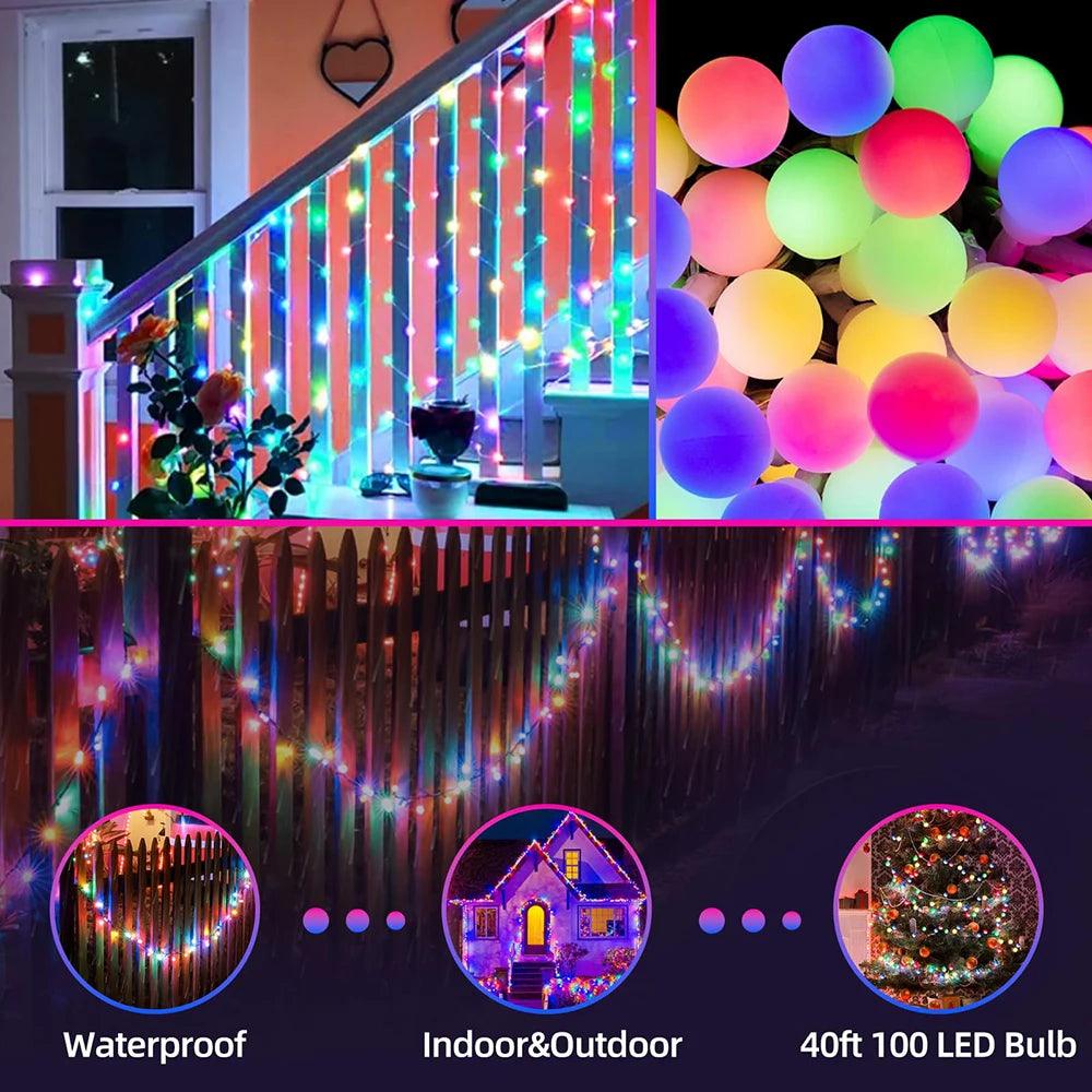 Outdoor Solar LED String Light Festive Christmas Decorative Garland - Lumaz