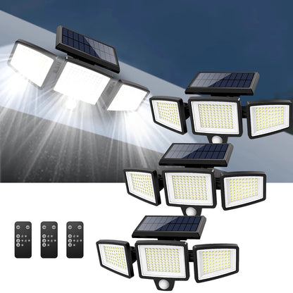 Outdoor Solar LED Wall Light with 200+ LEDs Waterproof and Motion Sensor Security Light