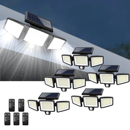 Outdoor Solar LED Wall Light with 200+ LEDs Waterproof and Motion Sensor Security Light