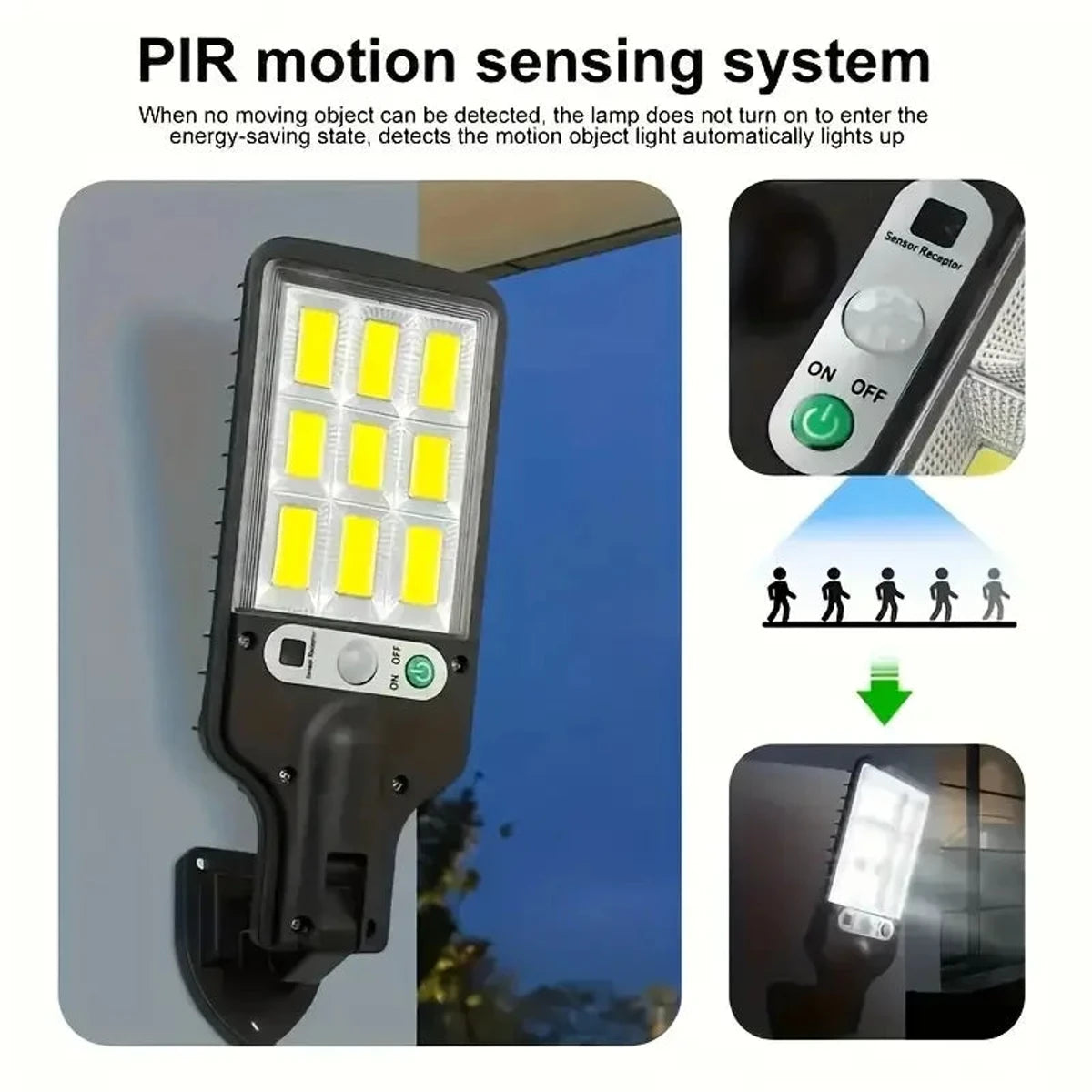 Outdoor Solar LED Wall Light with Motion Sensor, Waterproof for Garden Lighting