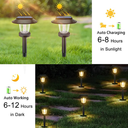 Solarbetriebene LED-Wegeleuchten für den Außenbereich, wasserdicht, für Gartenwege und Einfahrten
