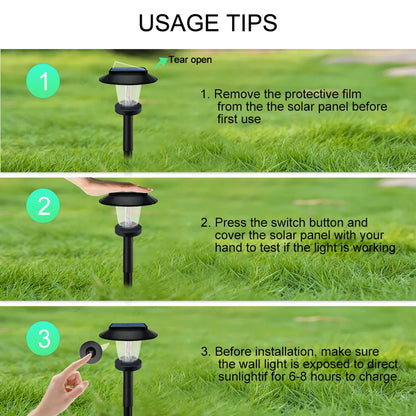 Solarbetriebene LED-Wegeleuchten für den Außenbereich, wasserdicht, für Gartenwege und Einfahrten