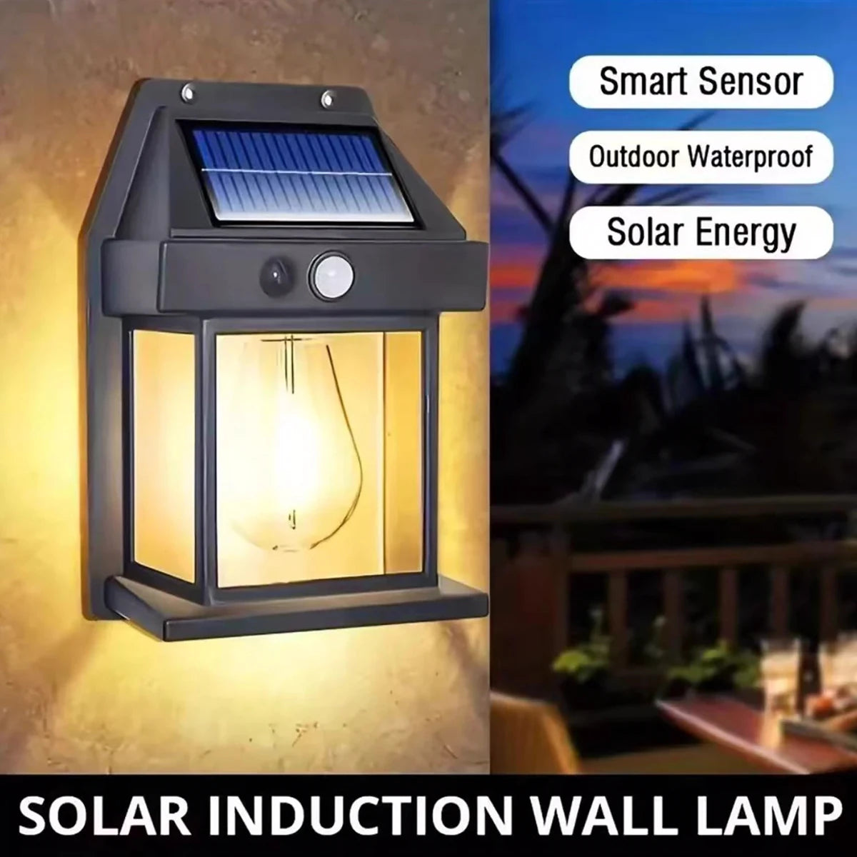Outdoor Solar Wall Lamp Waterproof Induction Lamp Household Garden Wall Light