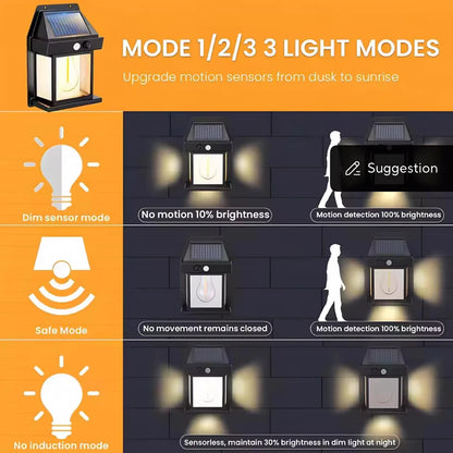 Outdoor Solar Wall Lamp Waterproof Induction Lamp Household Garden Wall Light