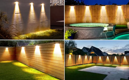 Ultra-Bright Outdoor Solar Wall Lights Waterproof LED Fence Lights for Yard Pathway
