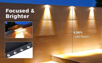 Ultra-Bright Outdoor Solar Wall Lights Waterproof LED Fence Lights for Yard Pathway