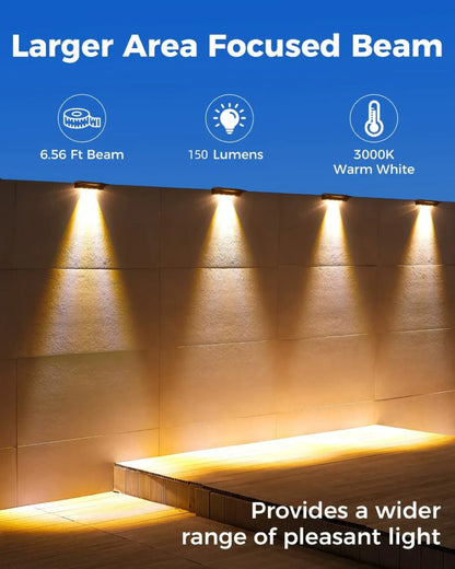 Ultra-Bright Outdoor Solar Wall Lights Waterproof LED Fence Lights for Yard Pathway