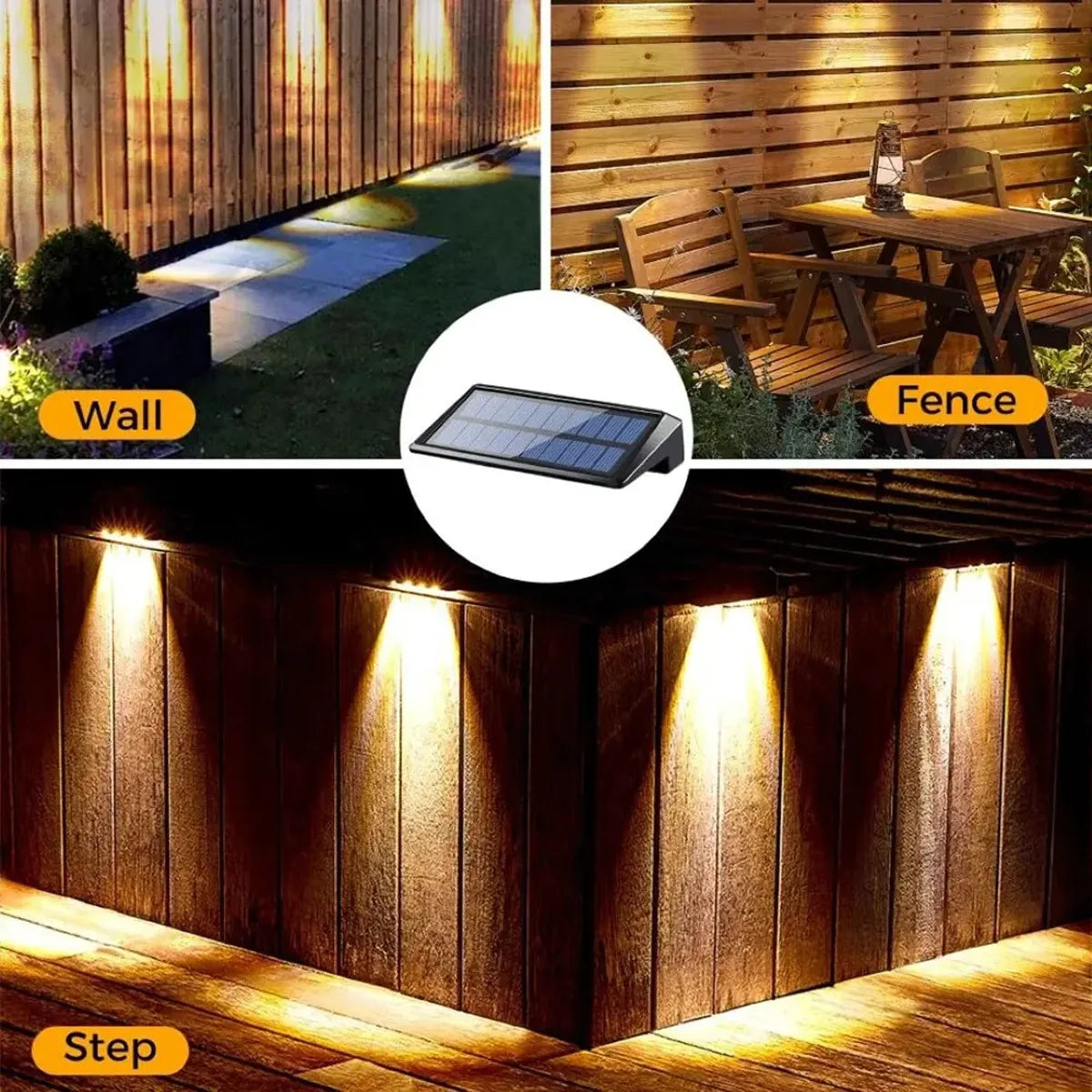 Ultra-Bright Outdoor Solar Wall Lights Waterproof LED Fence Lights for Yard Pathway