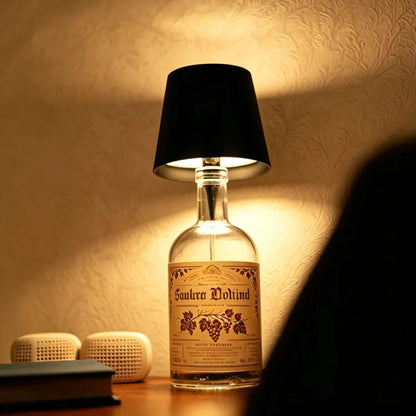 Rechargeable LED Bottle Lamp - Cordless Wine Bottle Light Insert, Dimmable Table Decor