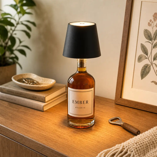 Rechargeable LED Bottle Lamp - Cordless Wine Bottle Light Insert, Dimmable Table Decor
