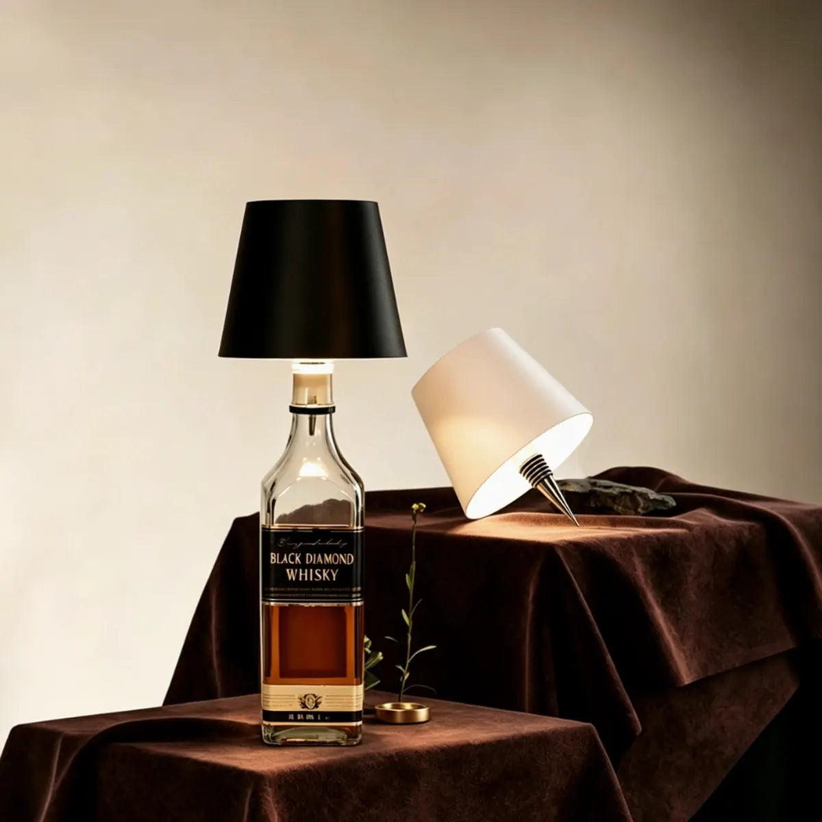 Rechargeable LED Bottle Lamp - Cordless Wine Bottle Light Insert, Dimmable Table Decor