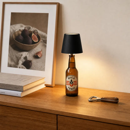 Rechargeable LED Bottle Lamp - Cordless Wine Bottle Light Insert, Dimmable Table Decor
