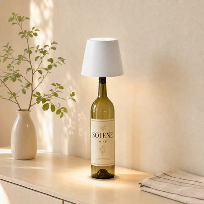Rechargeable LED Bottle Lamp - Cordless Wine Bottle Light Insert, Dimmable Table Decor