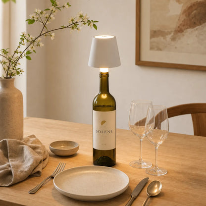 Rechargeable LED Bottle Lamp - Cordless Wine Bottle Light Insert, Dimmable Table Decor