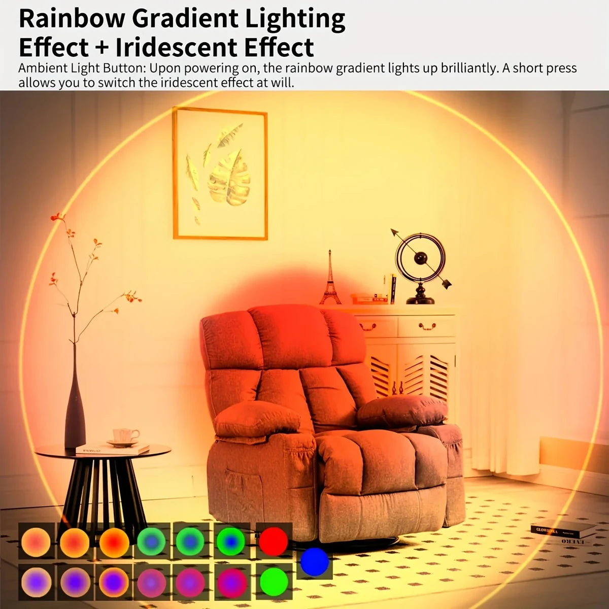 RGB LED Wall Lights with Motion Sensor Rechargeable Night Lights for Bedroom Porch Step