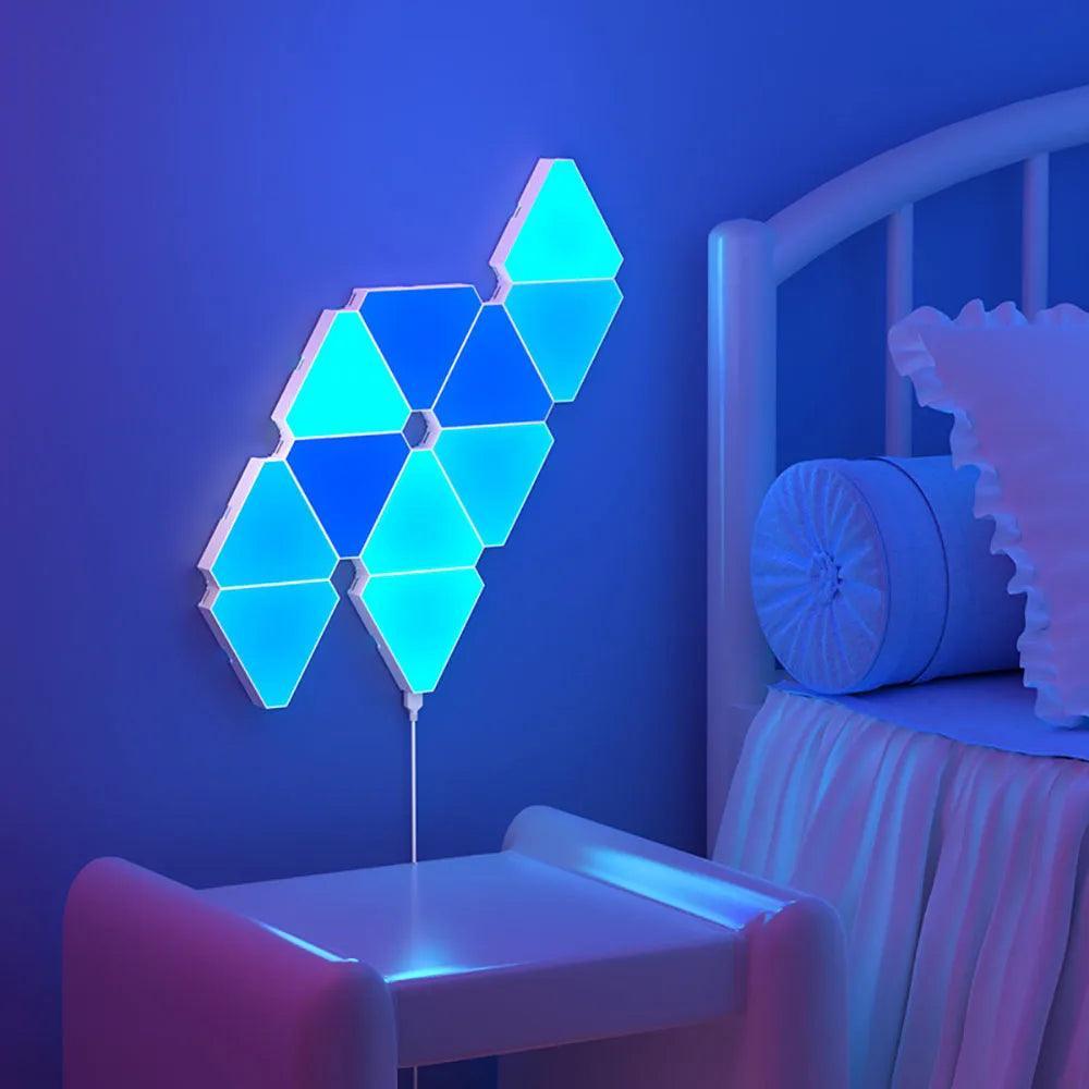 RGB Smart Triangular Wall Lights - App Control, Music Sync, Modular Pa ...