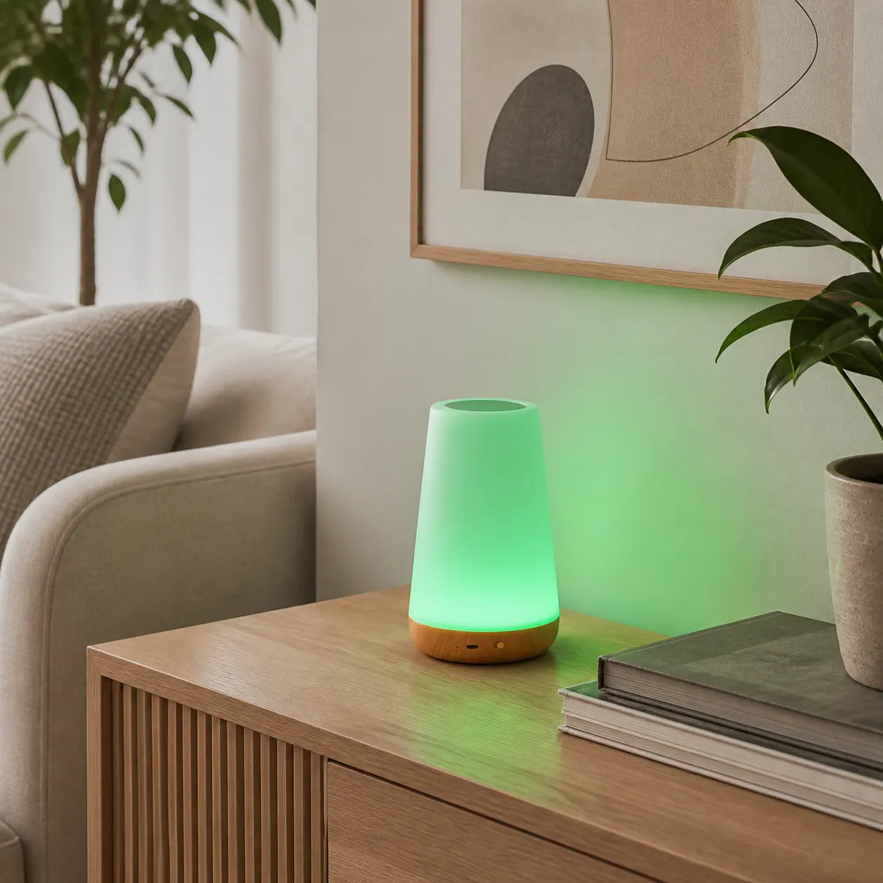 RGB Touch Sensor LED Bedside Lamp - USB Rechargeable, 13 Colors & Dimming