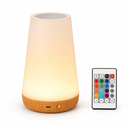 RGB Touch Sensor LED Bedside Lamp - USB Rechargeable, 13 Colors & Dimming