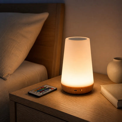 RGB Touch Sensor LED Bedside Lamp - USB Rechargeable, 13 Colors & Dimming