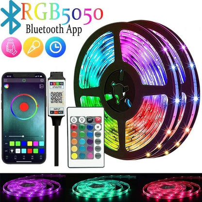 RGBIC 5050 WS2812b LED Strip Lights - Bluetooth App Controlled Chasing Lights - Lumaz