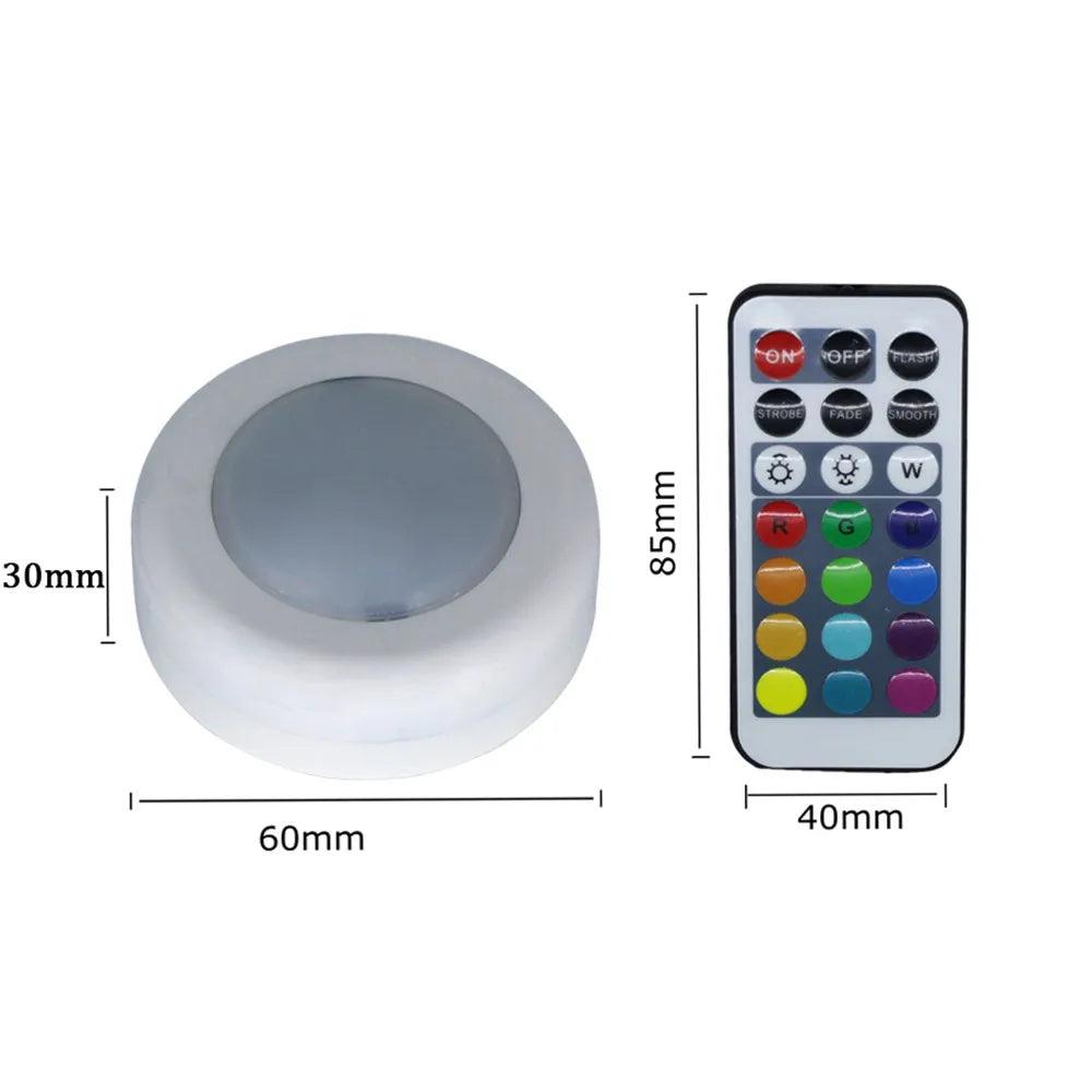 RGBW Dimmable Battery Operated Touch Sensor Under Cabinet Led Puck Lights - Lumaz