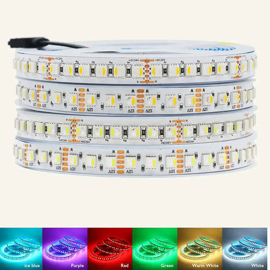 Ruban LED RGBW/RGBWW - 5 m, 12 V/24 V, jusqu'à 120 LED/m