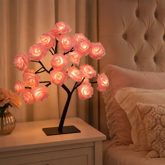 LED-Tischleuchte in Rosenform – USB-betrieben, stimmungsvolles Nachtlicht