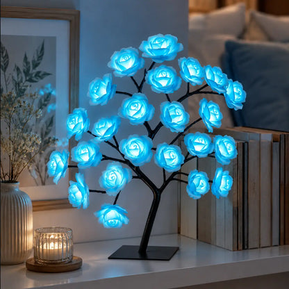 Rose Flower Tree LED Table Lamp - USB Powered, Ambient Night Light