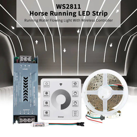 Lauflicht-LED-Streifen-Set – 10 m, 120 LEDs/m, Touch-Panel-Steuerung