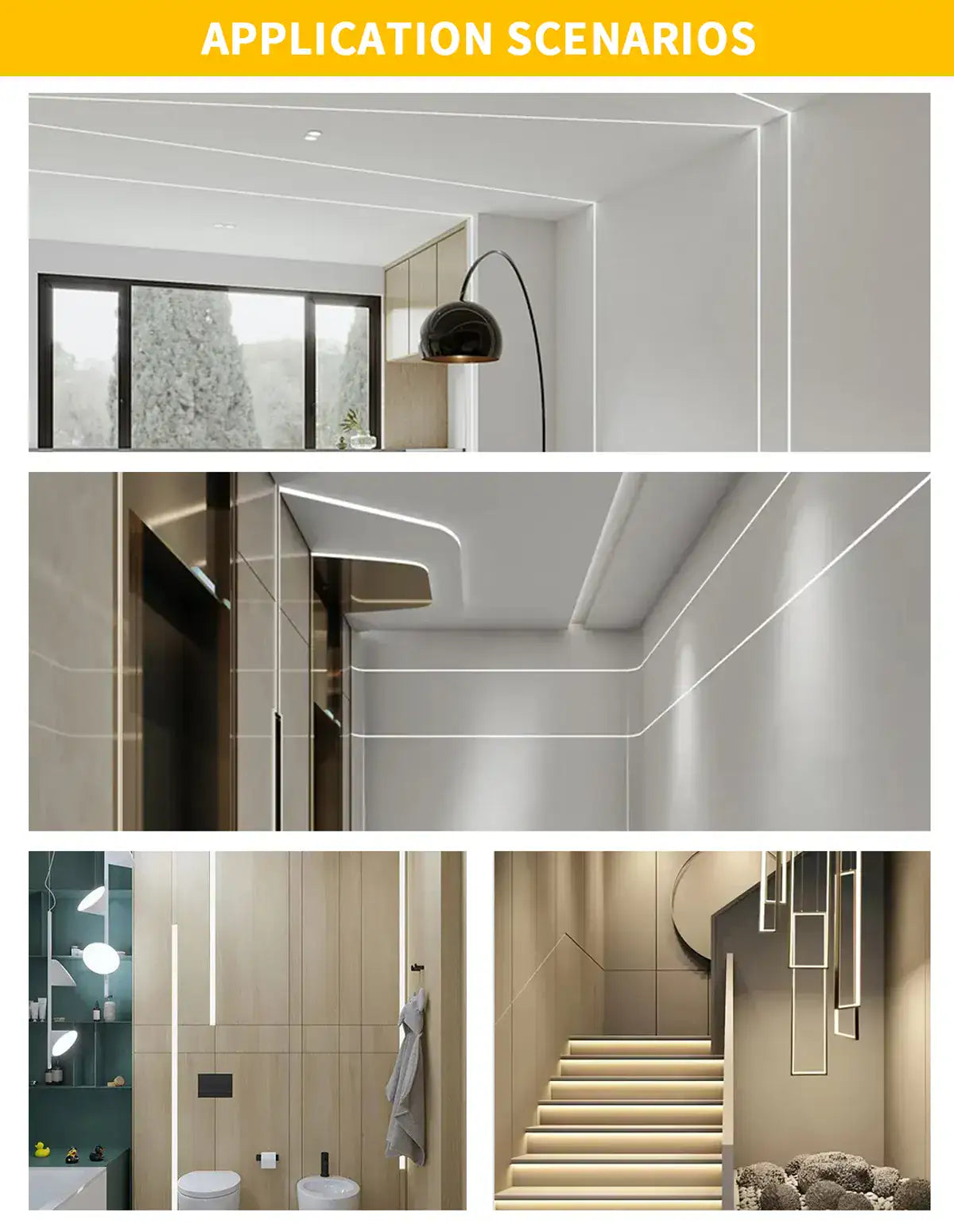 Indoor LED strip application examples