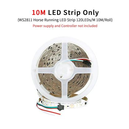 Running Water LED Strip Kit - 10m, 120 LEDs/m, Touch Panel Control
